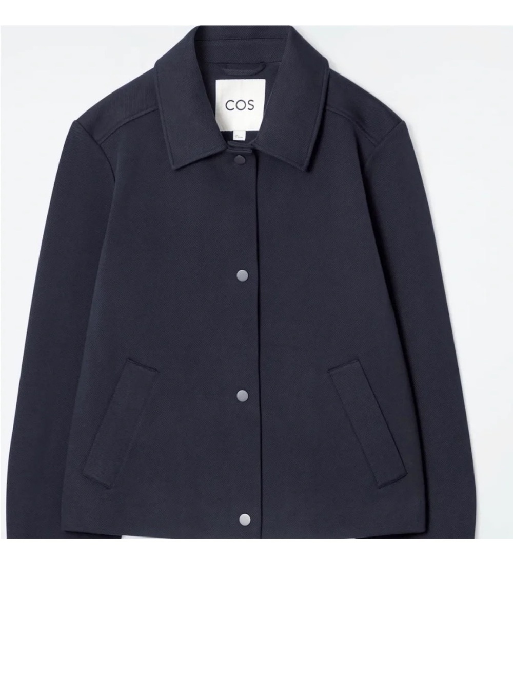 COS Navy Snap-Front Bomber Jacket